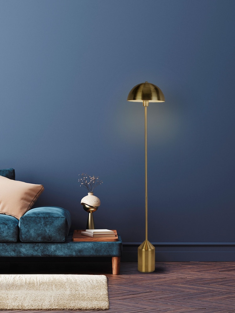 Searchlight Brass Snowball Dome Floor Lamp - Image 1 of 4