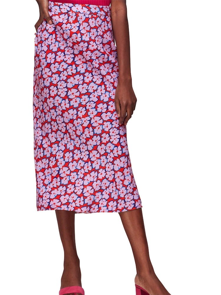 Whistles Pink Farfalle Print Bias Cut Skirt - Image 1 of 3