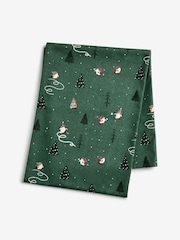 Green Christmas Gonk Wipe Clean 100% Cotton Table Cloth - Image 3 of 3