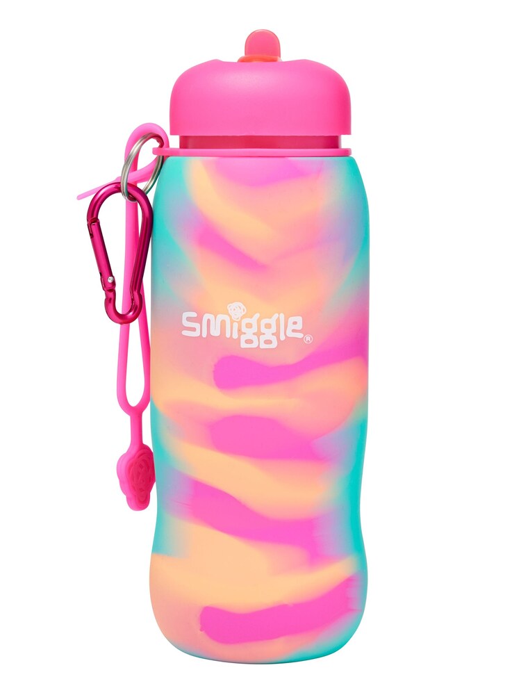 Smiggle Pink Vivid Silicone Roll Up Drink Bottle - Image 1 of 3
