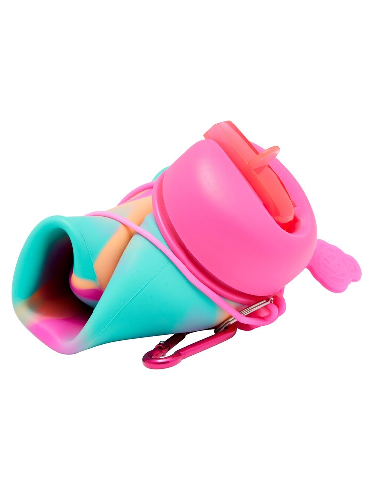 Smiggle Pink Vivid Silicone Roll Up Drink Bottle - Image 3 of 3