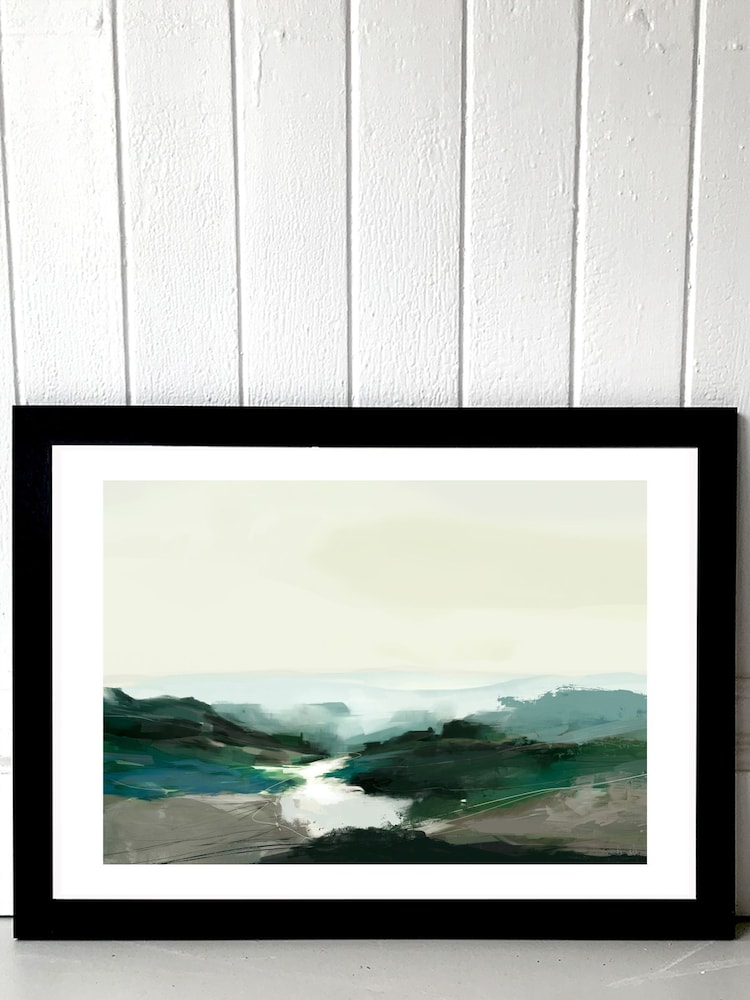 East End Prints Black Highland View Print by Dan Hobday - Image 1 of 3