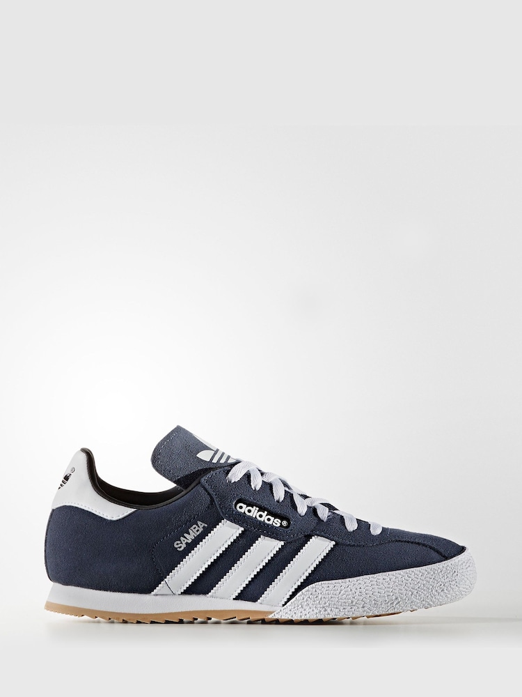 adidas Originals Navy Samba Suede Trainers - Image 1 of 8