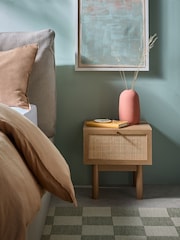 MADE.COM Oak Effect Pavia Rattan Bedside Table - Image 1 of 4