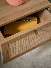 MADE.COM Oak Effect Pavia Rattan Bedside Table - Image 3 of 4