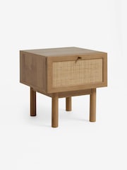 MADE.COM Oak Effect Pavia Rattan Bedside Table - Image 7 of 7