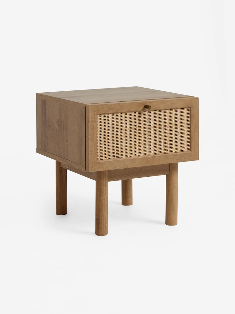 MADE.COM Oak Effect Pavia Rattan Bedside Table - Image 7 of 7