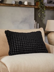 Black 40 x 59cm Global Bobble 100% Cotton Cushion - Image 1 of 7