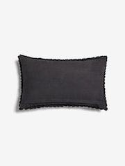 Black 40 x 59cm Global Bobble 100% Cotton Cushion - Image 7 of 7