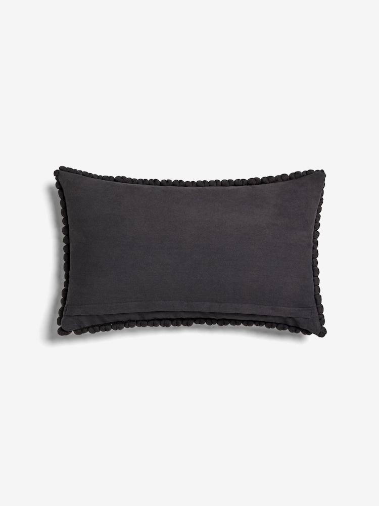 Black 40 x 59cm Global Bobble 100% Cotton Cushion - Image 7 of 7