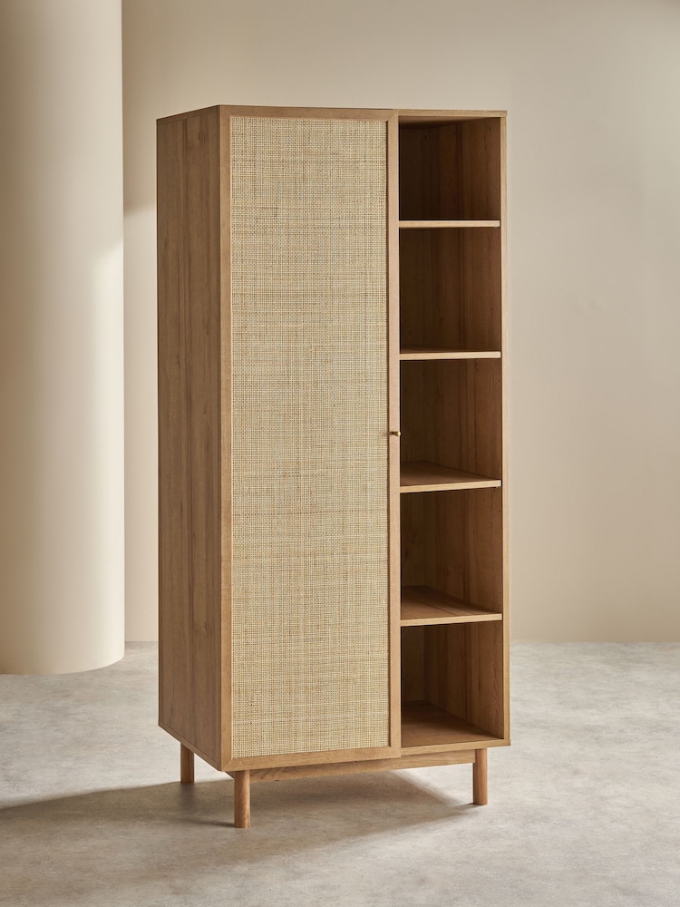 MADE.COM Oak Effect Pavia Rattan Double Wardrobe - Image 2 of 4