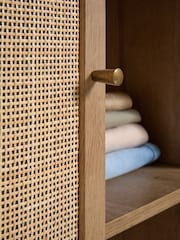 MADE.COM Oak Effect Pavia Rattan Double Wardrobe - Image 3 of 4