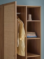 MADE.COM Oak Effect Pavia Rattan Double Wardrobe - Image 4 of 4