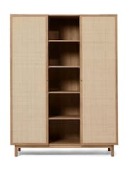 MADE.COM Oak Effect Pavia Rattan Triple Wardrobe - Image 2 of 7