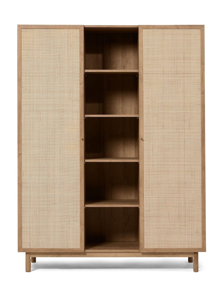 MADE.COM Oak Effect Pavia Rattan Triple Wardrobe - Image 2 of 7