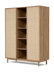 MADE.COM Oak Effect Pavia Rattan Triple Wardrobe - Image 3 of 7