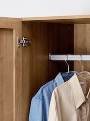 MADE.COM Oak Effect Pavia Rattan Triple Wardrobe - Image 4 of 7