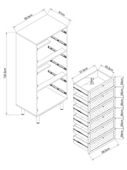 MADE.COM Oak Effect 1 Pavia Rattan 6 Drawer Chest of Drawers - Image 4 of 7