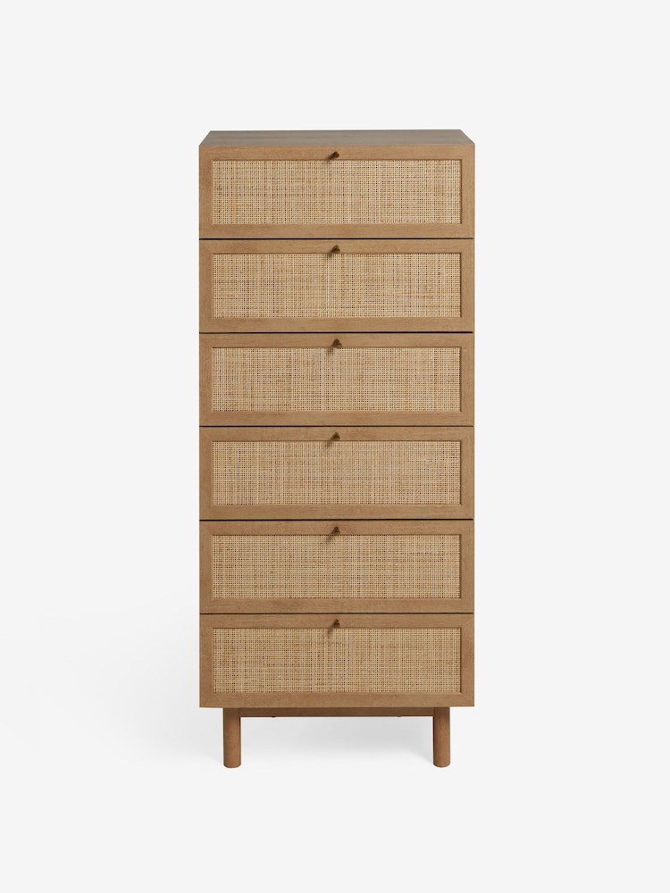 MADE.COM Oak Effect 1 Pavia Rattan 6 Drawer Chest of Drawers - Image 7 of 7