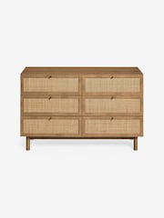 MADE.COM Oak Effect 2 Pavia Rattan 6 Drawer Wide Chest of Drawers - Image 4 of 5