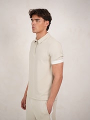 CAPO teksturēts lentes polo krekls ar rāvējslēdzēju - Attēls 2 no 3