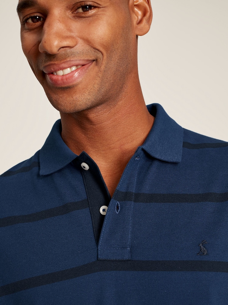 Joules Filbert Blue Classic Fit Striped Polo Shirt - Image 6 of 6