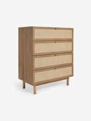 MADE.COM Oak Effect Pavia Rattan 4 Drawer Chest of Drawers - Image 4 of 5