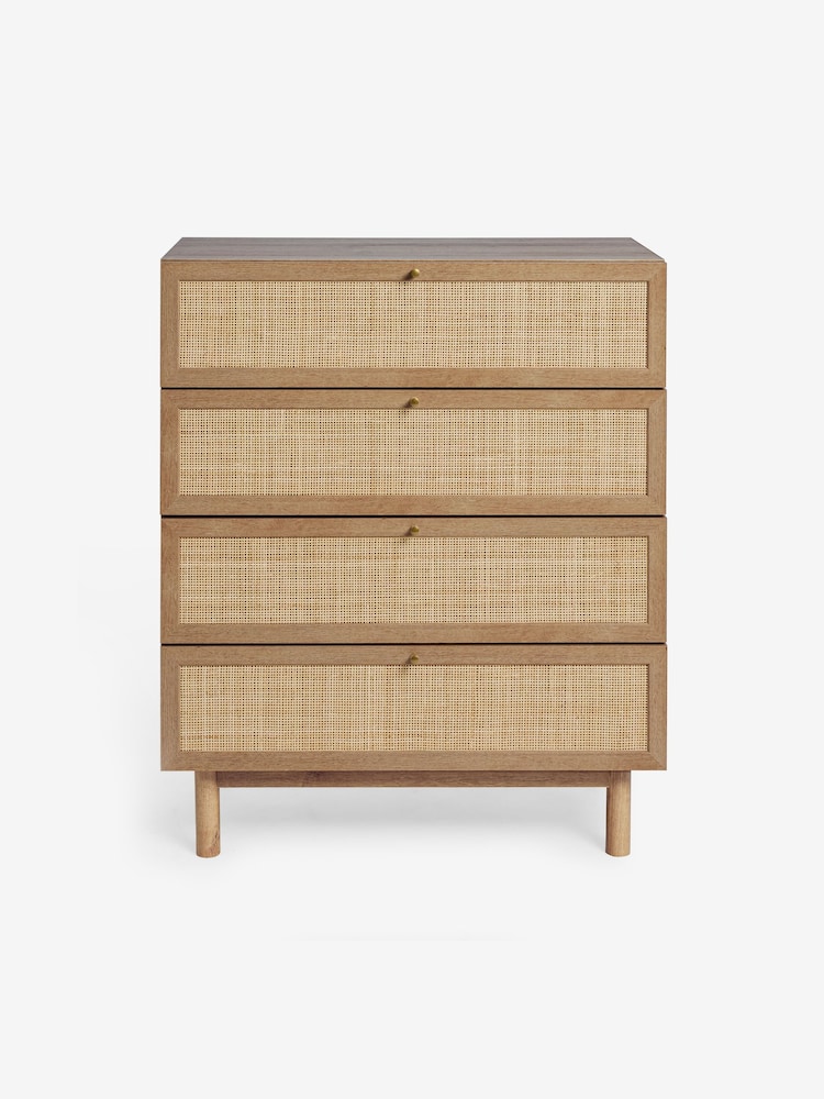 MADE.COM Oak Effect Pavia Rattan 4 Drawer Chest of Drawers - Image 5 of 5
