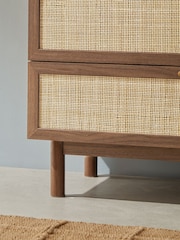 MADE.COM Dark Oak Effect Pavia Rattan 4 Drawer Chest of Drawers - Image 2 of 5