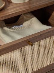 MADE.COM Dark Oak Effect Pavia Rattan 4 Drawer Chest of Drawers - Image 3 of 5