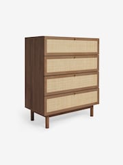 MADE.COM Dark Oak Effect Pavia Rattan 4 Drawer Chest of Drawers - Image 4 of 5