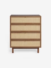 MADE.COM Dark Oak Effect Pavia Rattan 4 Drawer Chest of Drawers - Image 5 of 5