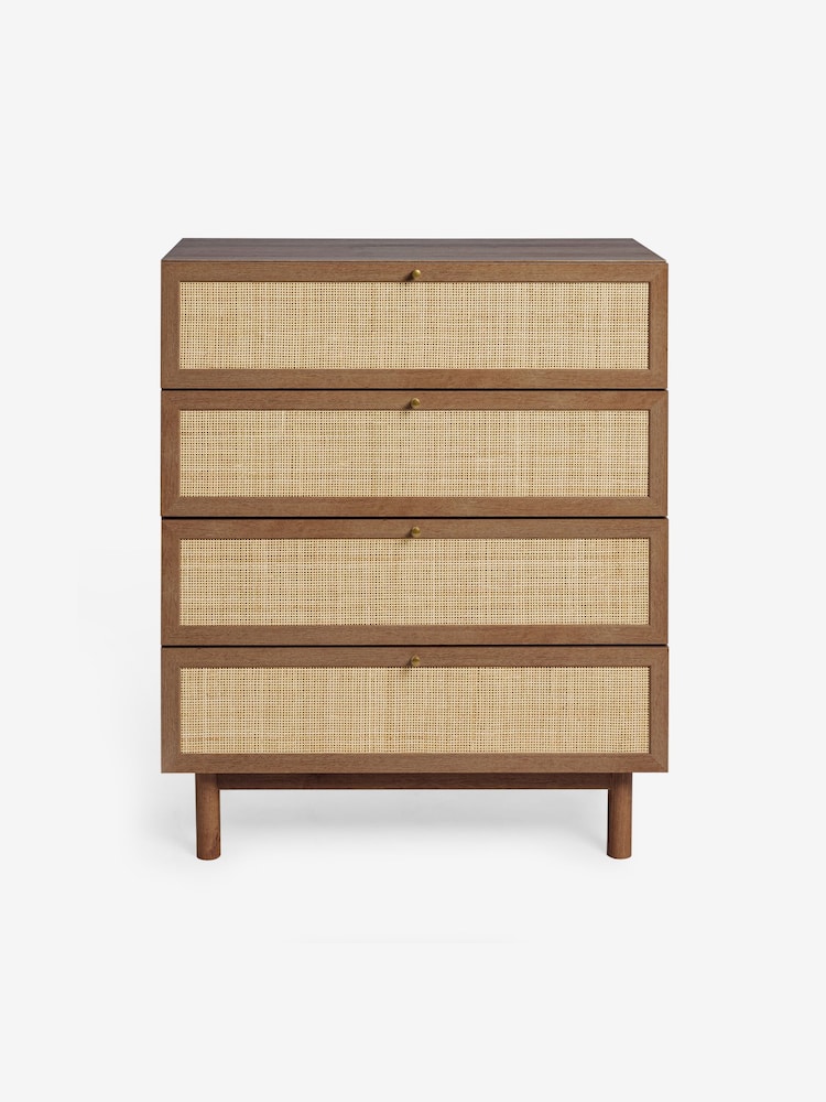 MADE.COM Dark Oak Effect Pavia Rattan 4 Drawer Chest of Drawers - Image 5 of 5