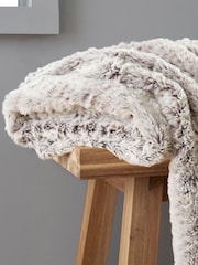 Catherine Lansfield Grey Wolf Faux Fur Throw - Image 2 of 3