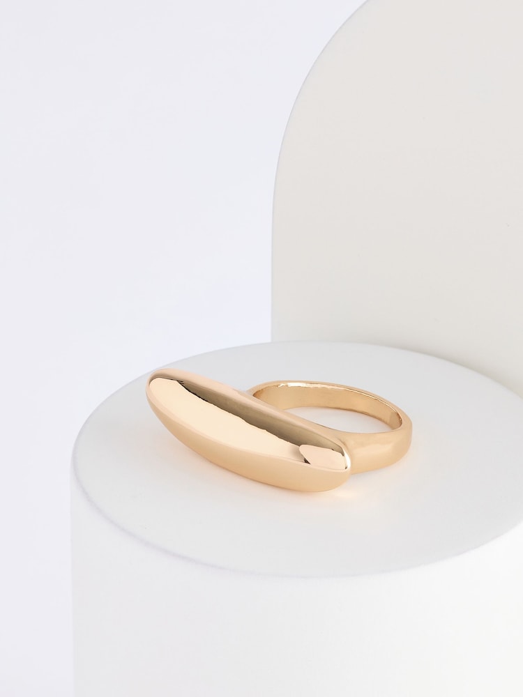 Gold Tone Sleek Bar Ring Made With Recycled Zinc - Image 8 of 8