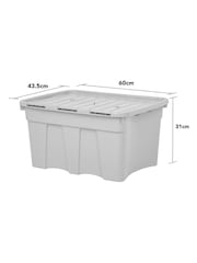 Wham Set of 2 Grey 54L Upcycle Plastic Croc Boxes And Lid - Image 4 of 4