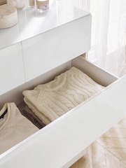 White Sloane Glass 5 Drawer Collection Luxe Chest of Drawers - Image 3 of 4