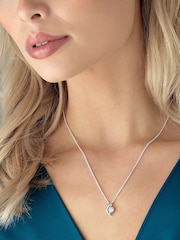 Beaverbrooks Sterling Silver Cubic Zirconia Pendant And Stud Earrings Set - Image 4 of 4