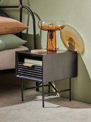 MADE.COM Grey Haines Mango Wood Bedside Table - Image 2 of 8