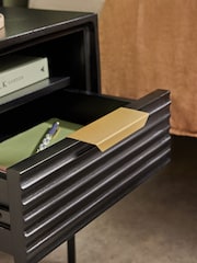 MADE.COM Grey Haines Mango Wood Bedside Table - Image 4 of 8