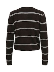 JDY Brown Knitted Button Down Short Cardigan - Image 2 of 3