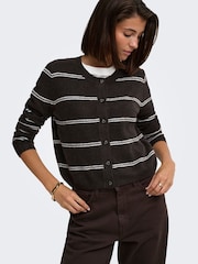 JDY Brown Knitted Button Down Short Cardigan - Image 4 of 8