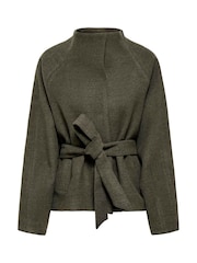 JDY Green Belted High-Neck Jacket - Image 2 of 4