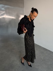 Never Fully Dressed Black Dorris Skirt with Fleck - Image 1 of 4