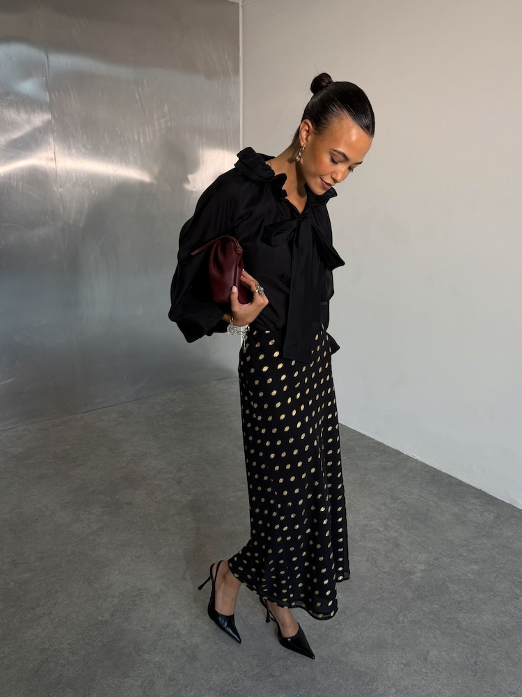 Never Fully Dressed Black Dorris Skirt with Fleck - Image 1 of 4