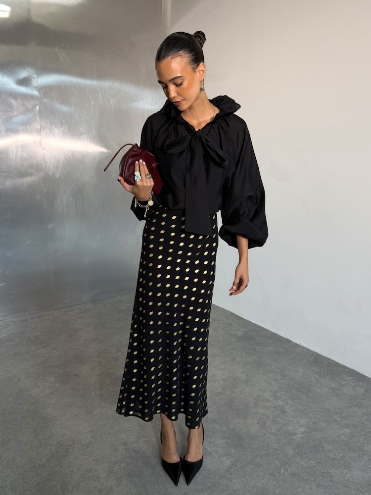 Never Fully Dressed Black Dorris Skirt with Fleck - Image 4 of 4