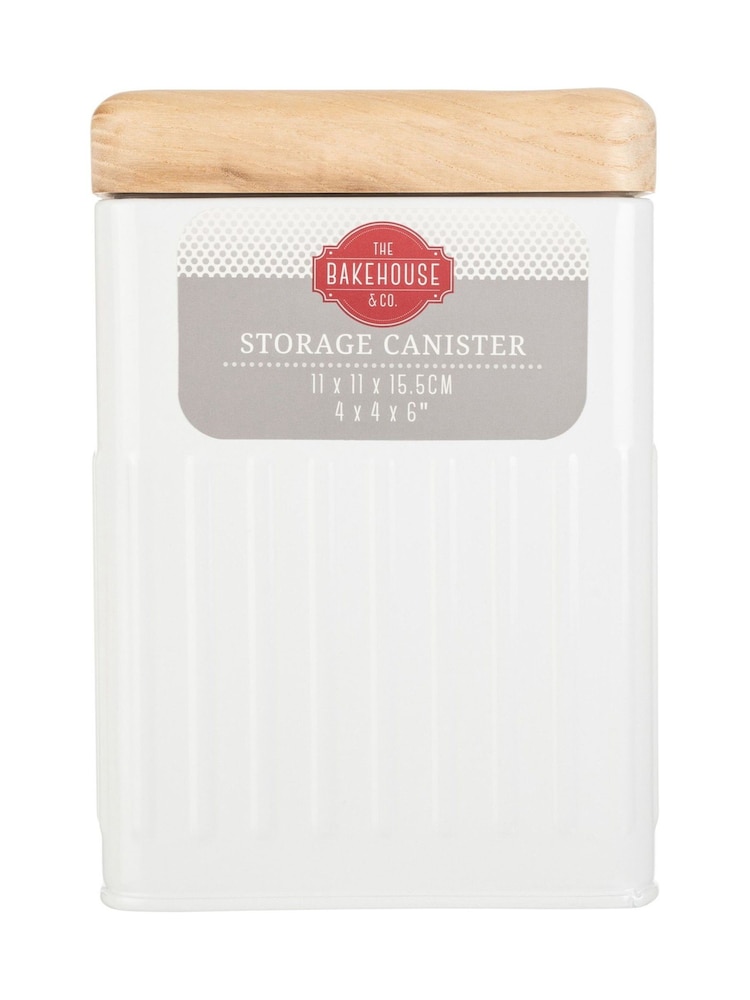 Bakehouse White Medium Round Storage Canister - Image 2 of 3