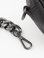 Black Leather Chain Quilted Camera Bag - Image 8 of 8