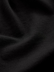 Black Lace Mesh Insert Square Neck Long Sleeve Top - Image 5 of 5