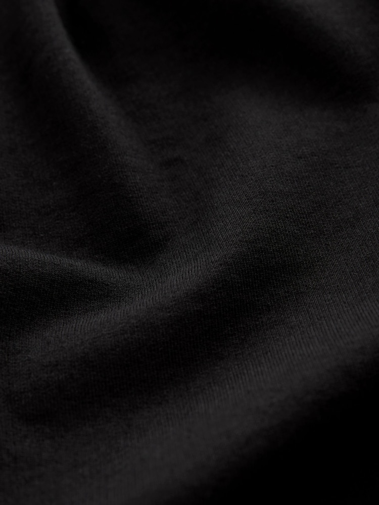 Black Lace Mesh Insert Square Neck Long Sleeve Top - Image 5 of 5
